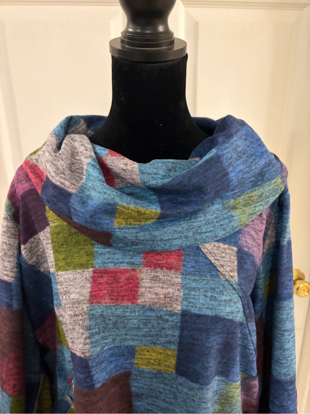 Ali Miles colorful artsy cowl neck pullover tunic top art‎ to wear women’s XLP - Picture 3 of 9
